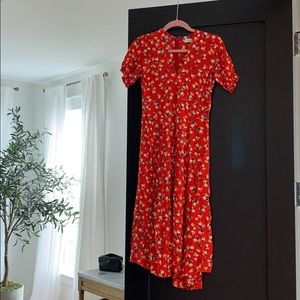Red Floral Faithfull the Brand dress